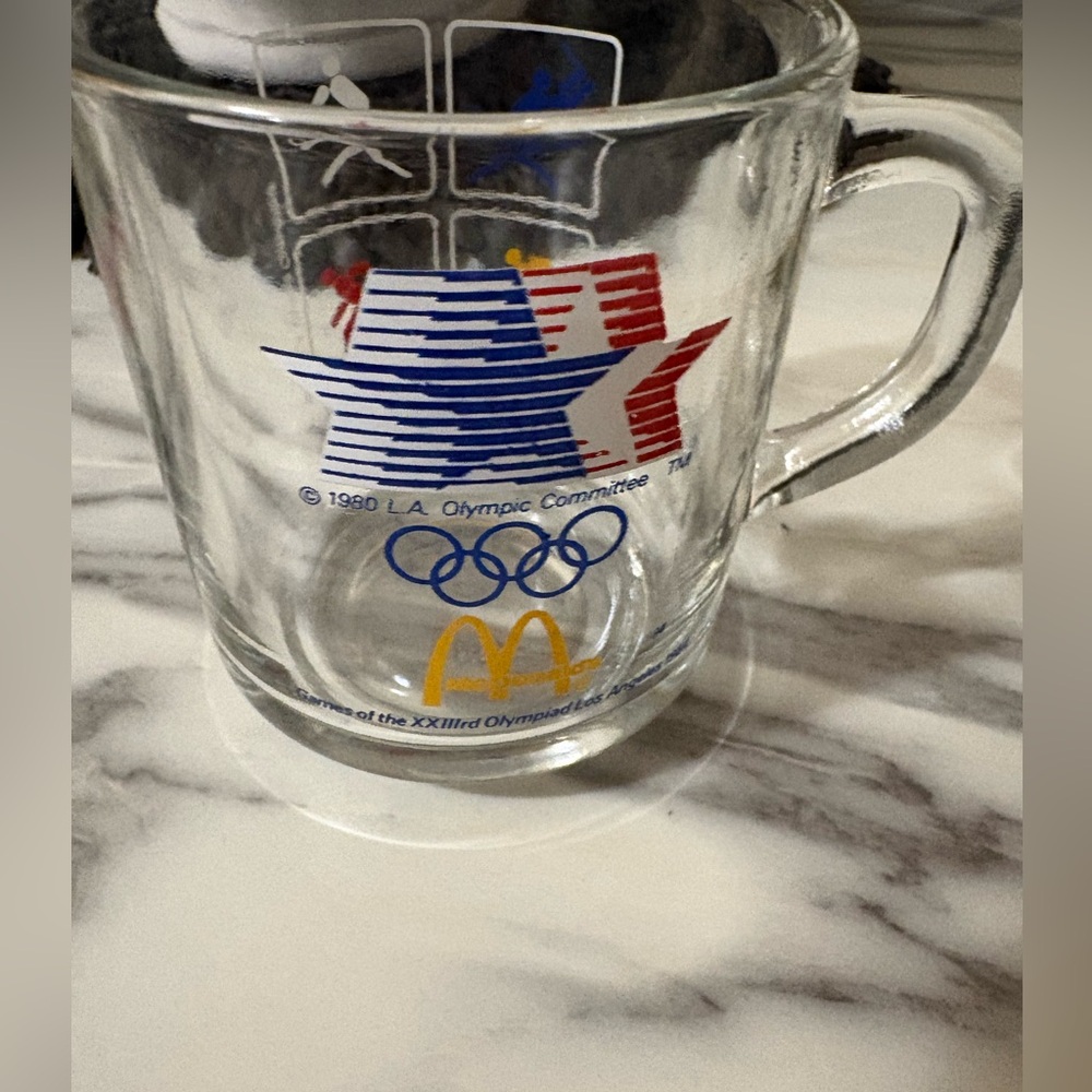1984 LA Olympic Glass Mug Vintage